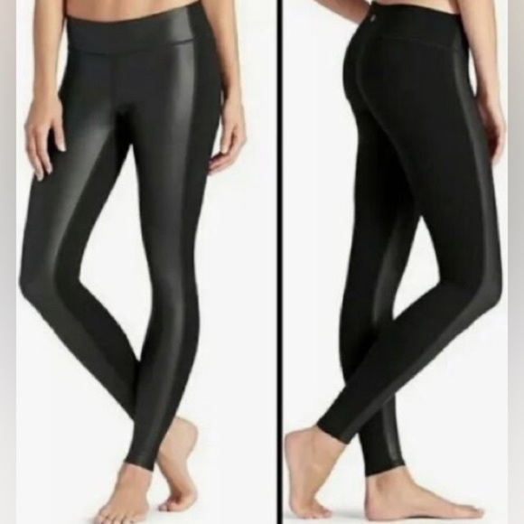 Athleta Pants - SOLD Athleta faux leather front panel leggings